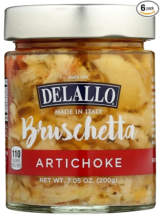 Delallo Bruschetta Artichoke, Vegan, 7.05 Ounces (Pack Of 6)