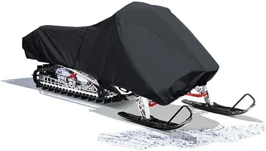 SnowShield Trailerable Snowmobile Cover, Solution-Dyed Fade Resistant All Weather Protection Snowsled Cover, Black Color Fits Snowmobile 81"-100" Long