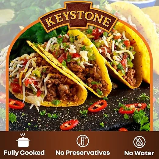 Keystone All Natural Ground Beef 14 Ounce Long Term Emergency Survival Food Canned Meat | Fully Cooked Ready to Eat | Gluten Free Family Pack of 2