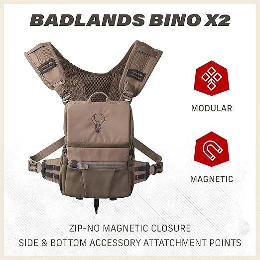 Badlands Bino X2 | Modular Binocular Harness System for Optimal Performance and Durability, Mud, Large
