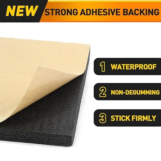 Foam Padding Sheet 3/4" Thick with Adhesive Backing Neoprene Insulation Foam High Density Stick Firmly for Furniture Cars Speakers 4 Inch X 4 Inch (4 Pcs)