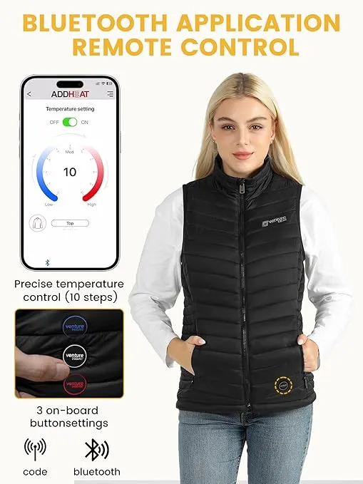 Heated Vest Women with Battery Pack Included – Heated Jackets for Women, Bluetooth Controlled for Outdoor Activities