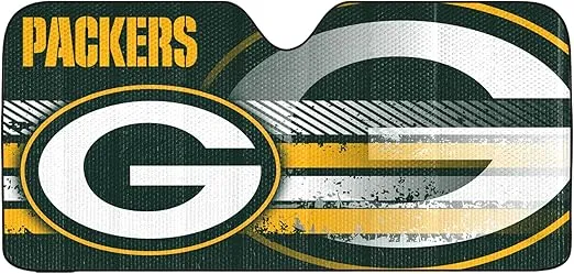 Fanmats NFL Windshield Sun Auto Shade, Sun Shield Sun Visor Accordion tri-fold for Storage 59" x 29.5", Colorful Team Design
