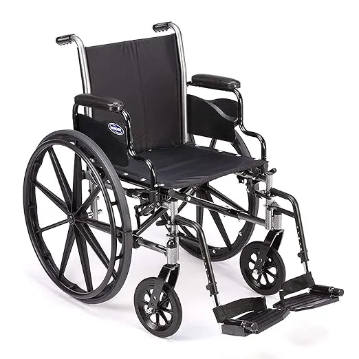 Invacare T93HCP Wheelchair Hemi Footrest with Composite Footplate and Heel Loop for Wheelchair, Pair