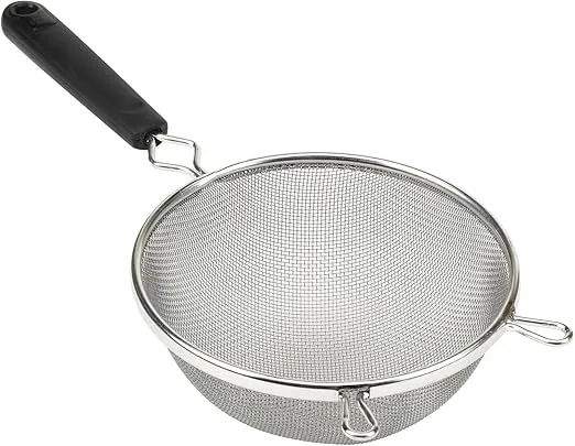 Goodcook Good Cook 6-Inch Strainer Aluminum Mesh, Medium, Black & Silver
