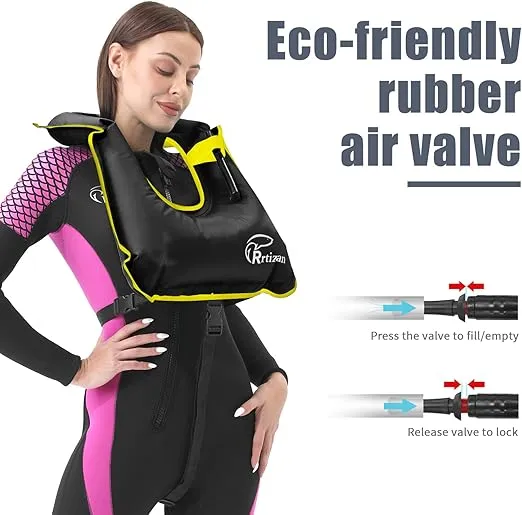 Rrtizan Snorkel Vest, Adults Portable Inflatable Swim Vest Buoyancy Aid Swim Jackets for Men & Women