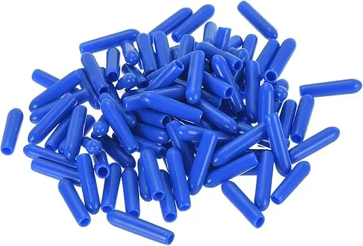 uxcell 100pcs Rubber End Caps 2.5mm ID Vinyl Round Tube Bolt Cap Cover Screw Thread Protectors Blue