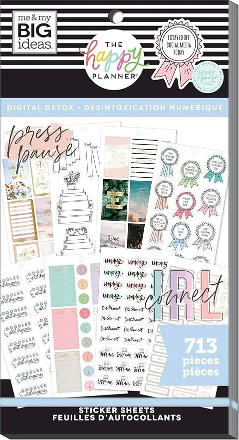 ME & MY BIG IDEAS Happy Planner STCKRS DIGI, Digital Detox, 713/Pkg