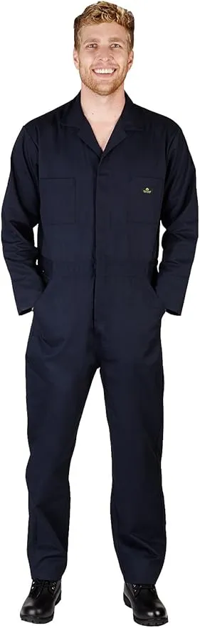 Mens Long Sleeve Basic Blended Work Coverall Includes Big & Tall Sizes - Order 1 size bigger