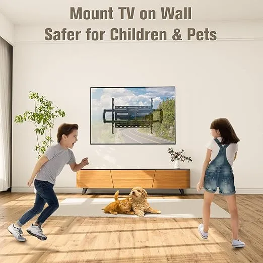 Mounting Dream TV Wall Mount, UL Listed Full Motion Mount Bracket for 42-84 Inch Flat Screen TVs, Swivel Articulating Dual Arms, Max VESA 600x400mm, 100 LBS Loading, Fits 16 Inches Wood Studs, MD2296