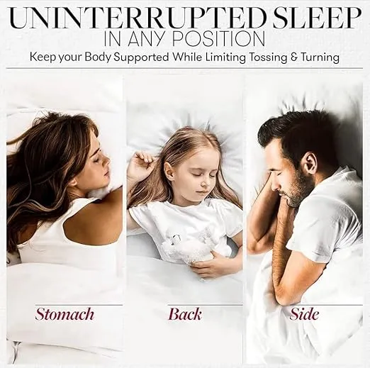 Beckham Hotel Collection Bed Pillows Standard / Queen Size Set of 2 - Down Alternative Bedding Gel Cooling Pillow for Back, Stomach or Side Sleepers