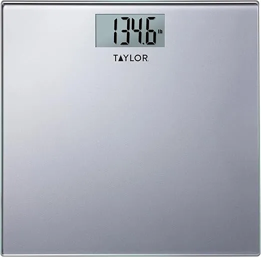 Taylor Digital Scales for Body Weight, Highly Accurate 400 LB Capacity, Auto on and Off Scale, 11.8 x 11.8 Inches, Black and White Lattice