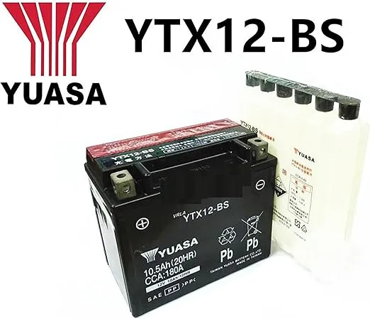 Yuasa YUAM3RH2S YTX12-BS Battery, Multi-Colored