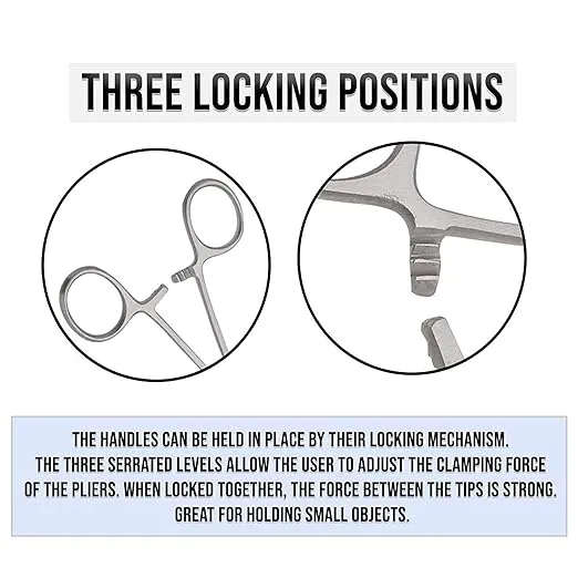 SURGICAL ONLINE 2 Piece Curved & Straight 8" Hemostat Set, Stainless Steel Locking Tweezer Clamps - Ideal Hemostats for Nurses, Fishing Forceps, Crafts and Hobby
