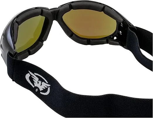 Global Vision Eliminator G-Tech Dirt Bike Motorcycle Goggles Black Frames Blue Mirror Lens
