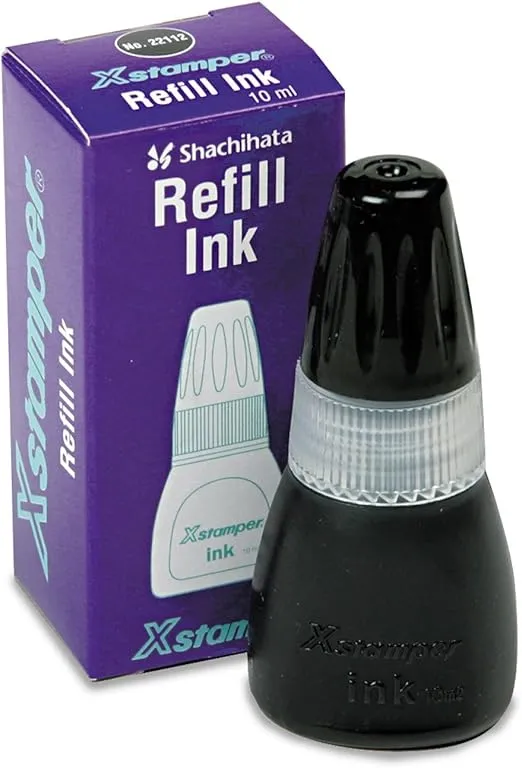 Xstamper 22112 Refill Ink for Xstamper Stamps, 10ml-Bottle, Black