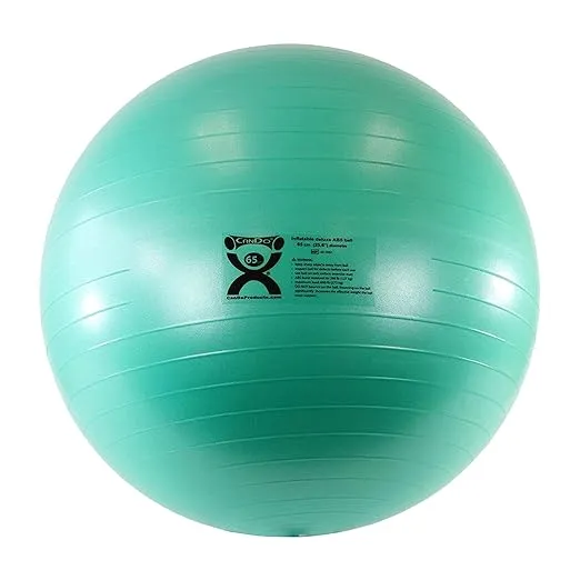 CanDo Inflatable Exercise Ball - Green 25.6", Durable Extra Thick Non-Slip Stability Ball for Core Workouts, Yoga, Pilates, Active Seating, Physical Therapy, Pregnancy, Home Gym, Flexibility