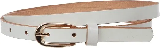 beltiscool Women's 1/2" (13 mm) Skinny Cowhide Full Grain Leather Dress Belt