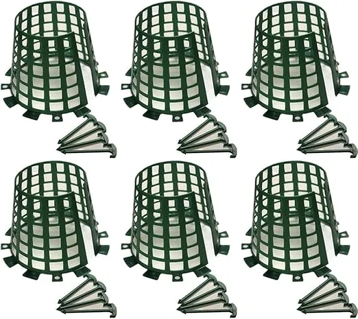 15 inch tall Plant and Tree Guard and Protector for Trees, Plants, saplings, and Landscape Lights for Larger Trees; Protection from Trimmers, Weed whackers (Green 6-Pack)