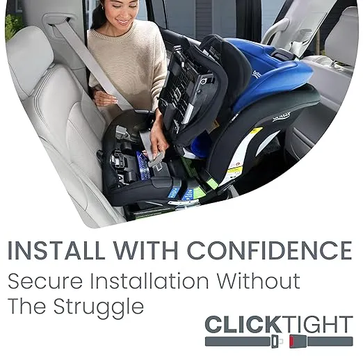 Britax Poplar Convertible Car Seat, 2-in-1 Car Seat with Slim 17-Inch Design, ClickTight Technology, Cobalt Onyx