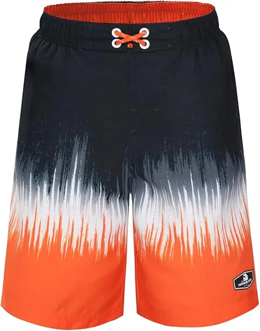 Rokka&Rolla Boys' Swim Trunks UPF 50+ Quick Dry Bathing Suit Swimwear Beach Shorts with Mesh Lining