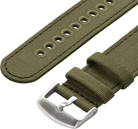 Archer Watch Straps - Canvas Quick Release Watch Bands (Faded Olive, 20mm)
