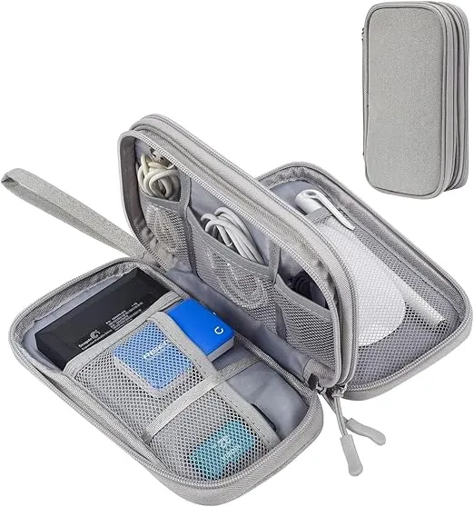 Electronic Organizer Bag, Waterproof Portable Electronic Organizer Travel Accessories Cable Bag Universal Cord Storage Case for Cable/Cord Storage, Charging Cable, Cell Phone, Power Bank