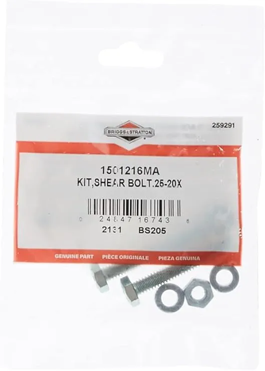 Murray 1501216MA Shear Bolt Kit for Snow Throwers