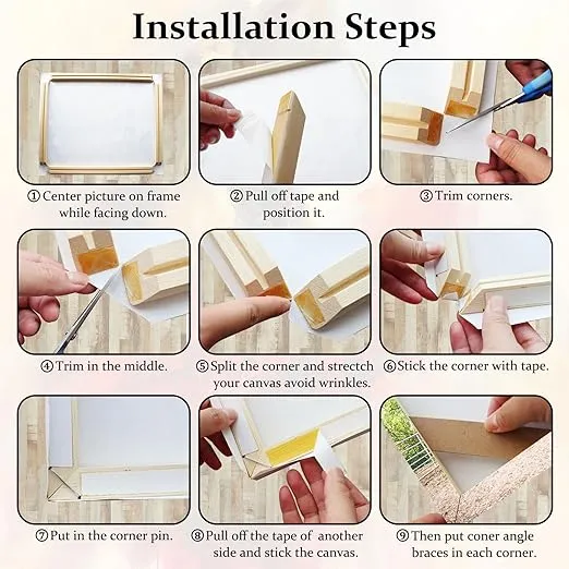 DIY Solid Wood Canvas Frame Kit 20x40 Inch with Stretch Bar - Oil Painting & Wall Art - Custom Frames for Canvases - Easy Build Stretching System - Accessories