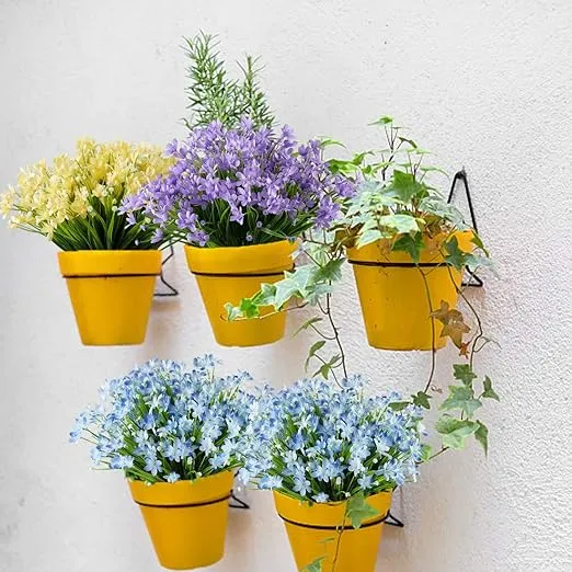 20 Bundles Artificial Daffodils Flowers, Fake Artificial Greenery UV Resistant No Fade Faux Plastic Plants for Wedding Bridal Bouquet Indoor Outdoor Home Garden Kitchen Office Table Vase(Blue)