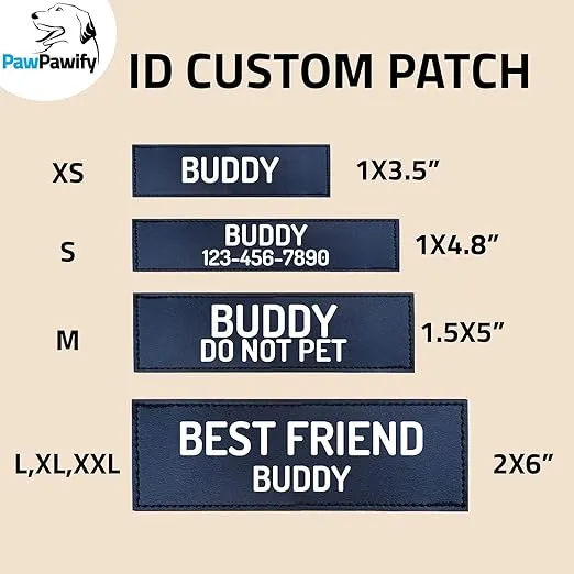 Personalized No Pull Dog Harness with Custom Name and Phone Number by PawPawify, Heavy Duty Pet Vest to Prevent Tugging, Pulling, or Choking, Training and Walking XS Chest 17-22in Red