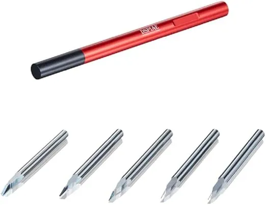 DSPIAE Tungsten Steel Scriber Push Broach Combination Set and Handle,DSPCS-PB01