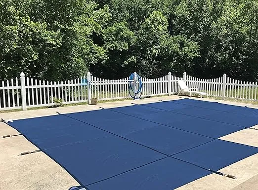 WaterWarden Pool Safety Cover for 18’ x 36’ Inground Pool with Left End Step, 15-Year Warranty, UL Classified to ASTM F1346, Triple Stitched for MAX Strength, Hardware Included, Blue Mesh