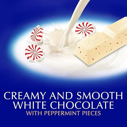 Lindt CLASSIC RECIPE Holiday White Peppermint Chocolate Candy Stick, 1.2 oz., 24 Pack