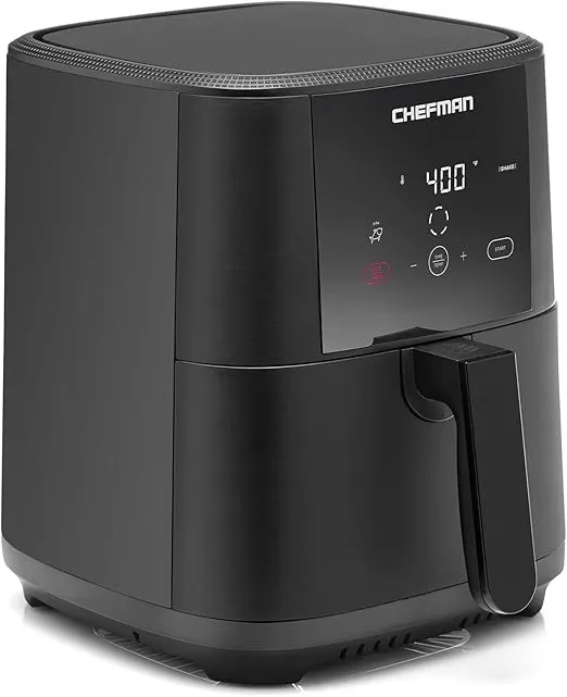 Chefman TurboFry Touch Air Fryer, The Most Compact And Healthy Way To Cook Oil-Free, One-Touch Digital Controls And Shake Reminder For The Perfect Crispy And Low-Calorie Finish, 5 Quart
