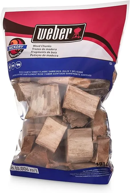 Weber Hickory Wood Chunks, for Grilling and Smoking, 4 lb.