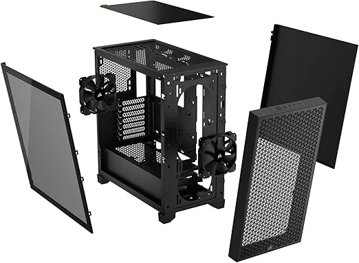 Corsair 3000D AIRFLOW Mid-Tower PC Case – 3-Pin Fans – Four-Slot GPU Support – Fits up to 8x 120mm Fans – High-Airflow Design – Black