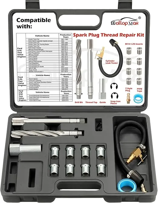 38900 Two Valve Triton Tool Kit Spark Plug Thread Repair Kit Compatible with Ford 4.6 L, 5.4 L and 6.8 V-10 Two Valve Engines