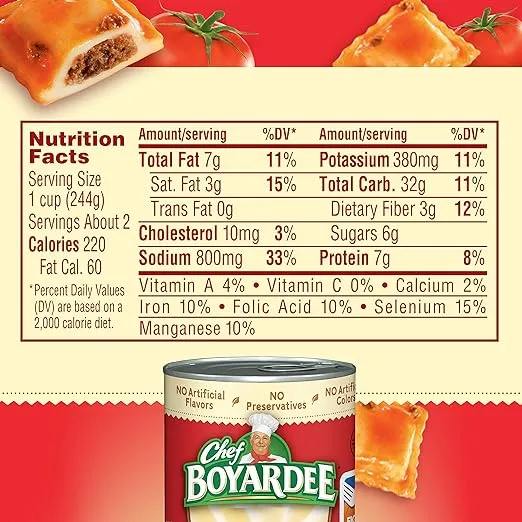 Chef Boyardee Mini Ravioli, 15 oz, 4 Pack