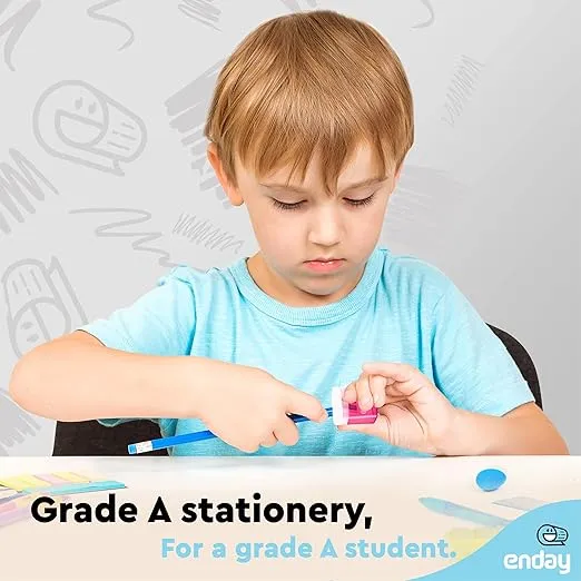 Pencil Sharpener Dual Hole Manual Pink, Jumbo Crayon Sharpener w/Cover & Bin, Handheld Pencil Sharpeners for Large & Standard Pencils, Also Available in Purple, Green, Blue, Red, Grey, 1 Pc –by Enday