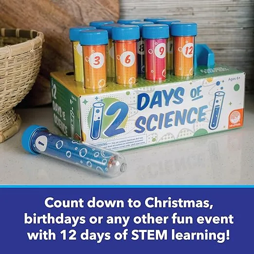 MindWare 12 Days of Science Advent Calendar for Kids – Kids Science Kit with 12 Test Tube Science Experiments – Birthday Countdown Calendar for Kids – Christmas Advent Calendar for Kids - Ages 6+