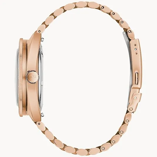 Bulova Oceanographer GMT Automatic Rose Gold-Tone Bracelet Watch 41mm - 97B215