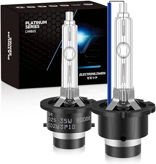 D2S HID Xenon Headlight Bulbs 35W 8000K High Low Beam Replacement Headlamps - Ice Blue, Pack of 2