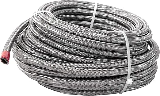 Aeromotive 15302 Stainless Steel Braided PTFE Coated Fuel Line, AN-06 x 8'