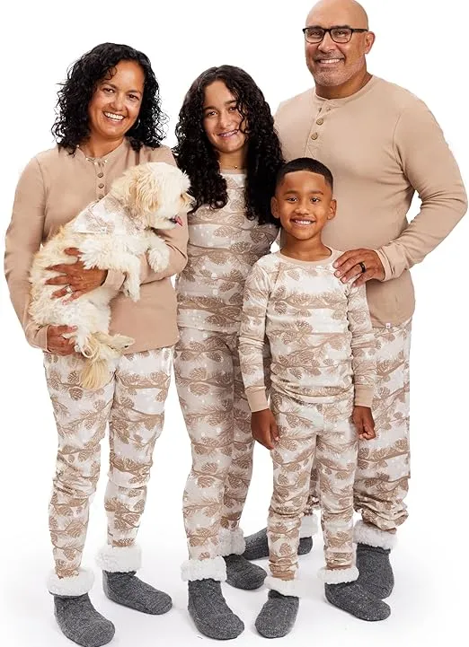 HonestBaby Family Matching Holiday Pajamas Organic Cotton for Men, Women, Kids, Toddlers, Baby Boys, Girls, Unisex Pets