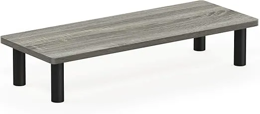 Furinno Turn-N-Tube Monitor Riser Stand, French Oak Grey/Black