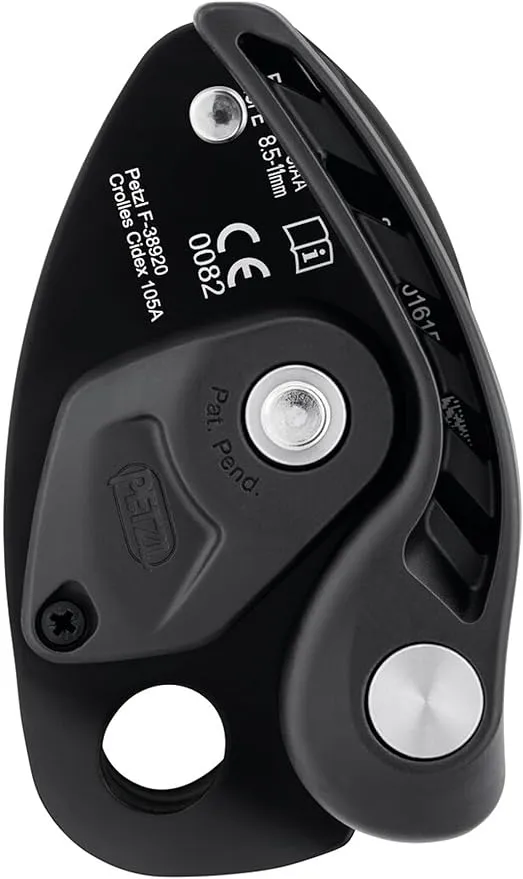 NEOX Belay device with cam-assisted blocking, optimized for lead climbing