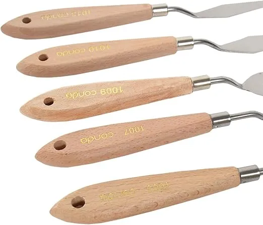 CONDA 11 Piece Stainless Steel Spatula Palette Knife Professional Palette Knife Painting Wood Handle