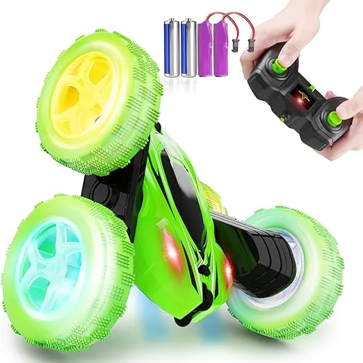 Remote Control Car, RC Cars Toys, 2.4GHz 4WD Fast RC Car Kids Toys Double Sided 360° Rotating Monster Truck Toys for Girls RC Truck Toy Cars for Boys