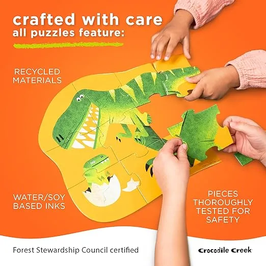 Crocodile Creek Above + Below 48-Piece Jigsaw Floor Puzzle - Fun Floor Puzzles for Kids Ages 4-8 - Day at The Zoo - 18 x 24 inches Finished